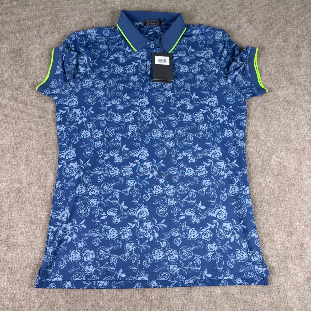 G/FORE Floral Print Golf Polo Shirt Designer Short Sleeve Top Mens Size S - Picture 2 of 7
